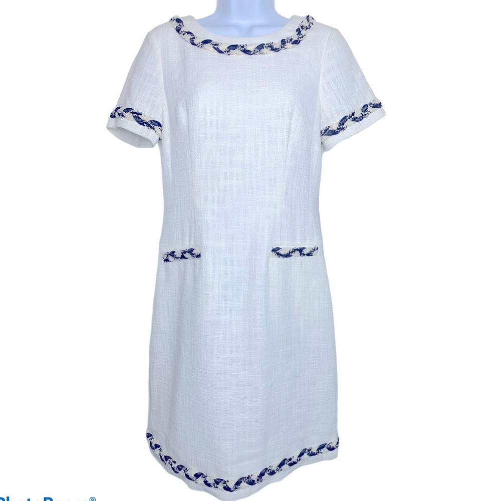Karl Lagerfeld ivory tweed sheath dress